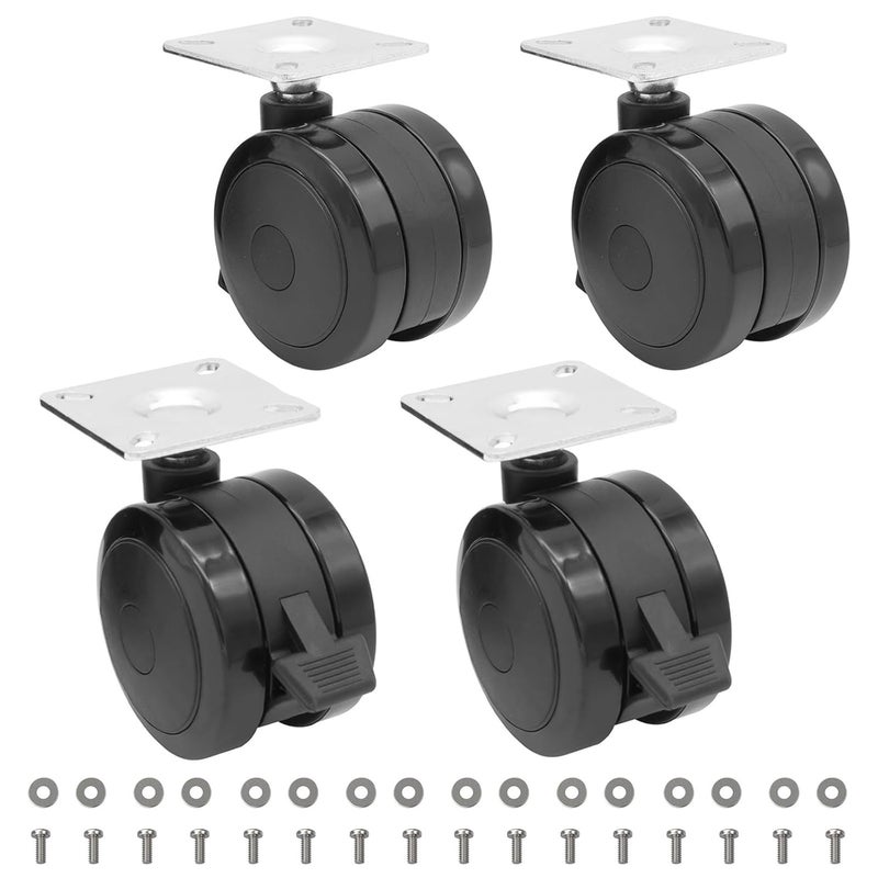 GLOWYE 69828 69827 Locking Caster for Weber Spirit 200 & 300 Series Grills, 4 Pack Caster Wheel with Plate for Weber Spirit Grill Replacement Parts (Model 2013 Y - New) - Image 1